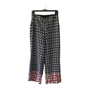Kaari Blue Black and White Wide Leg Pants